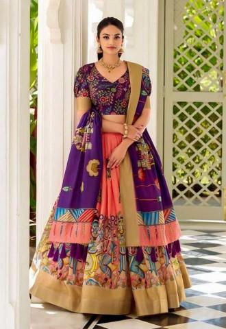 Violet Dola Silk Casual Wear Lehenga