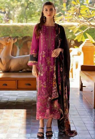 Magenta Cotton Printed Salwar Kameez