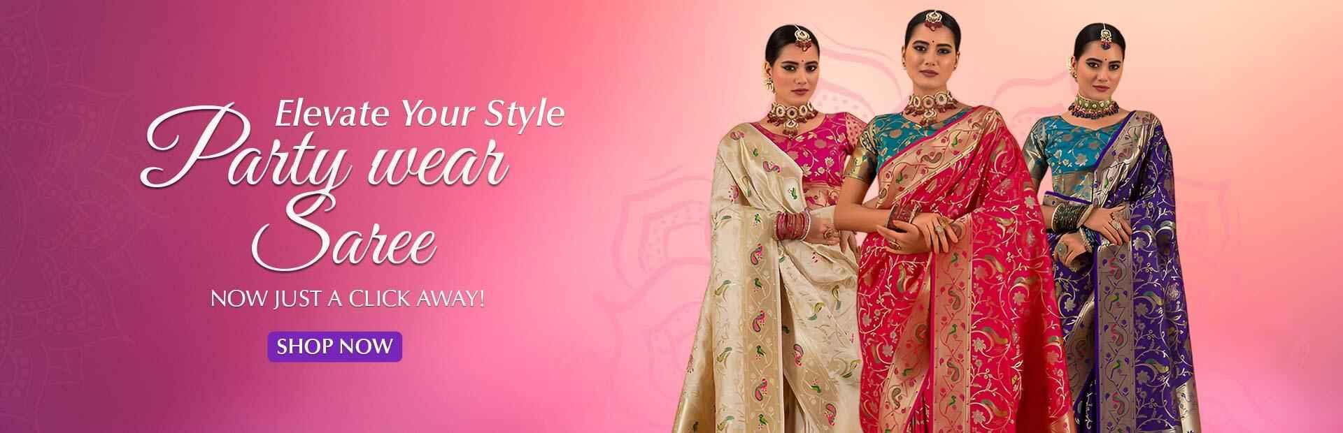 Buy Zhurionline Party Wear Saree Online in Delhi