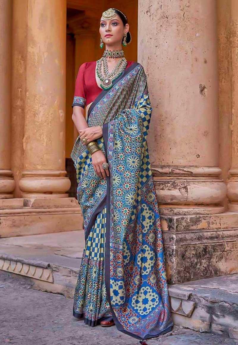 Blue Silk Casual Wear Saree